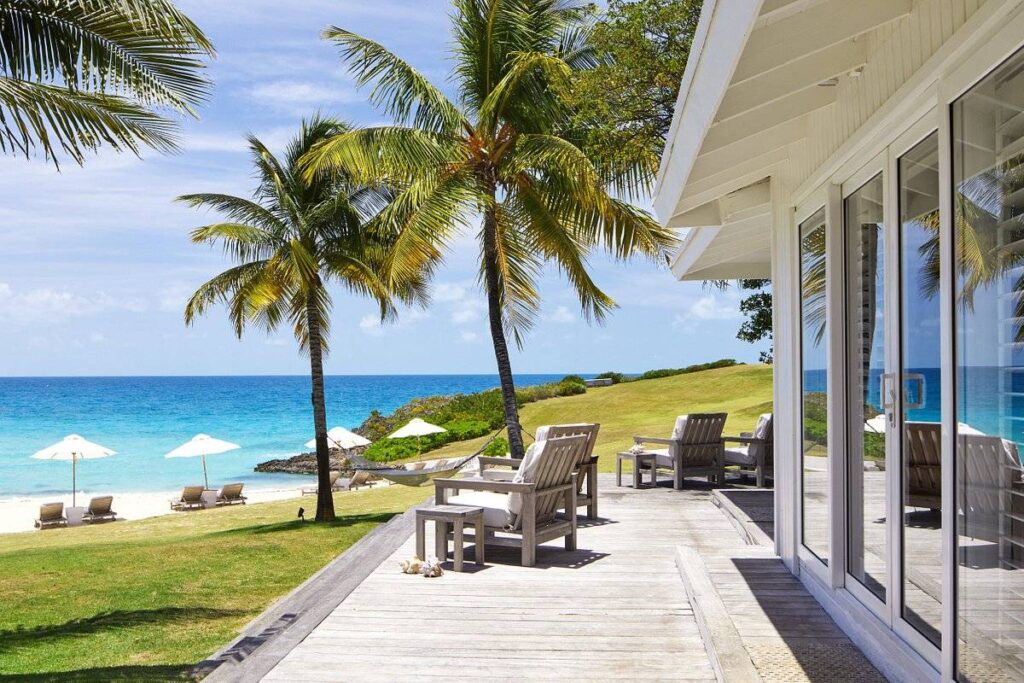 private tropical resort patio