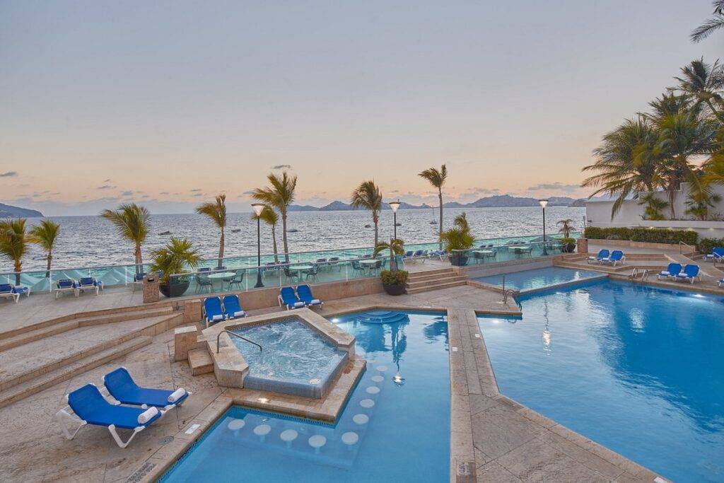 resort pool with multiple sections